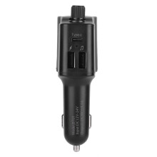 Rüsten Sie Ihr Auto-Audiosystem auf: Freisprecheinrichtung mit FM-Bluetooth-Transmitter und USB-C-Autoladegerät für sofortige Geräteverbindung.