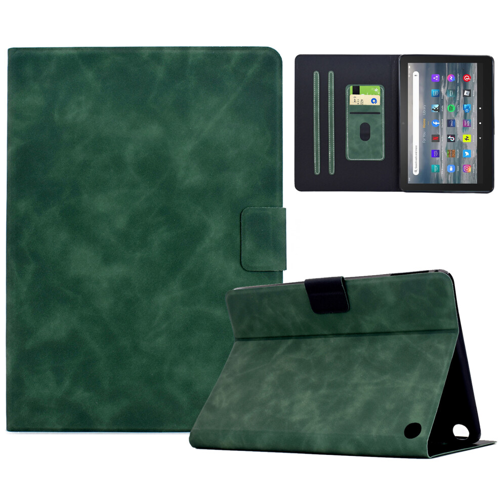 (Green) For Amazon Fire 7 (2022) Case Pu Leather Tablet Cover With Card Slots Green 6914289998115