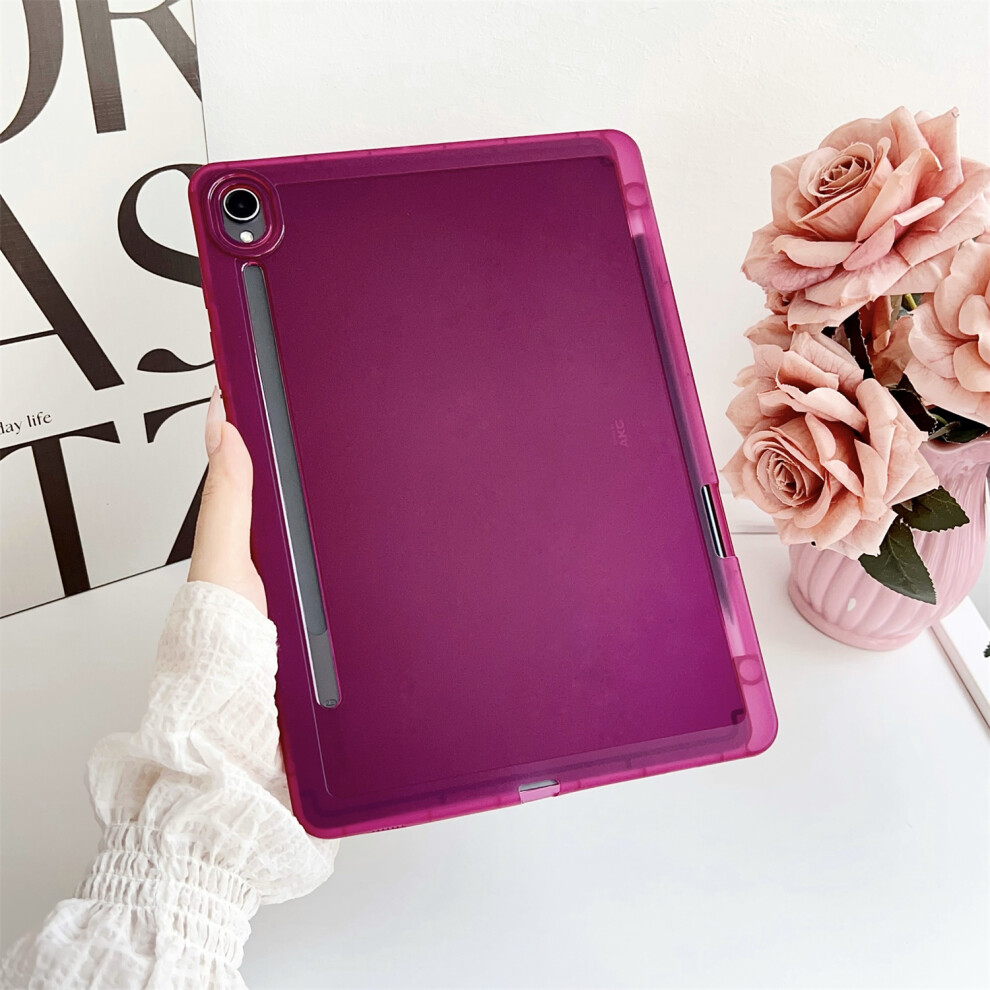 (Transparent Rose) For Samsung Galaxy Tab S9 Case Clear Tpu Anti Drop Tablet Cover With Pencil Holder 6914280669441