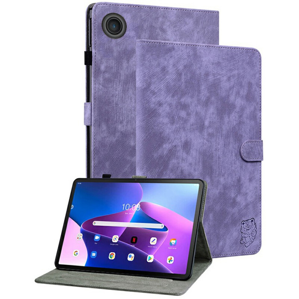 (Purple) For Lenovo Tab Tb311fu Case Tiger Imprint Anti-Scratch Pu Leather Tablet Cover Purple 6914288144209