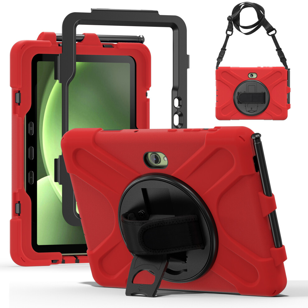 (Red) For Samsung Galaxy Tab Active5 Pro X350 / X356b / Active Pro T540 / T545 / T547 / Active4 Pro T630 / T636 Kickstand Case Cover Wit Red 6914280000671
