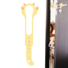 Cat Door Latch Holder, Adjustable Cat Paw Design, Pet Door Latch Stopper, Yellow, For Kitchen, Laundry Room, Bathroom
