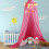 Διακόσμηση δωματίου για κρεβάτι με ουρανό, Princess Bed Canopy Γκρι δαντέλα Κουνουπιέρα 2