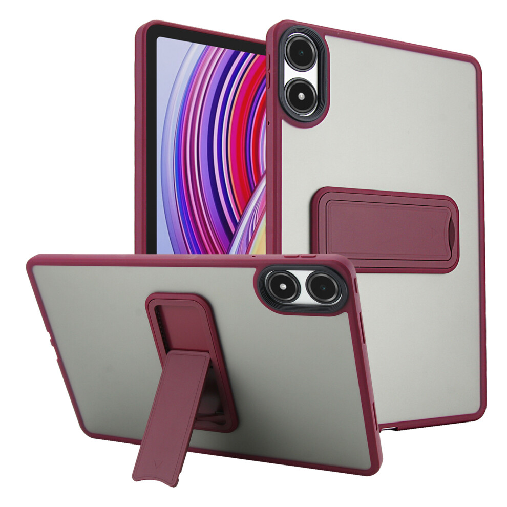 (Wine ) For Xiaomi Mi Pad Pro / Pad Pro 5G Case With Kickstand Tpu + Pc Skin-Touch Tablet Cover Red 6914287455078