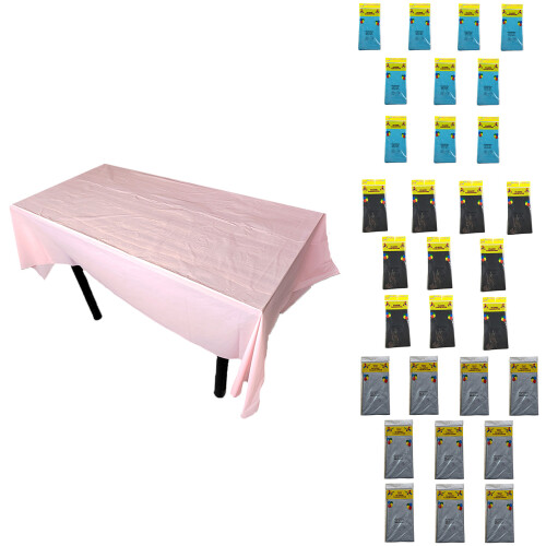 10 Stück 137 x 183 cm Einweg-Tischdecke einfarbig-Schwarz 2