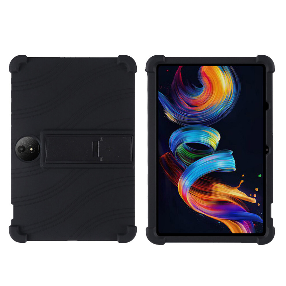 (Black) For Tcl Nxtpaper 11 Plus Silicone Case With Kickstand Rugged Protective Cover Black 6914281263976