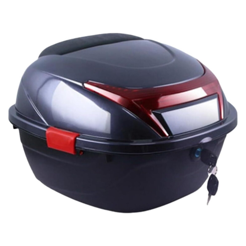 Large Capacity Motorcycle Tail Box With Reflectors, Motorbike Trunk For Scooter And Bike Gray 9365049245685