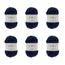 6Rolls of Cotton Yarn 100g Per Roll Crochet Yarn-Navy blue 09