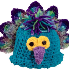 Unique Carnival 3D Turkey Shape Hat-turkey blue purple child