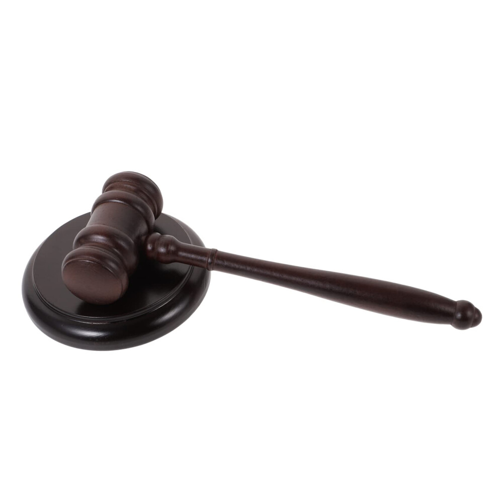 Wooden Judge Gavel With Sound Block For Courtroom Or Auction, Solid Wood Build, Clear Loud Sound 9365049246101