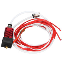 3D-Drucker-Hotend-Extruder-Kit mit montiertem Aluminium-Heizblock und integriertem Teflon-Düsenrohr für optimale Temperaturstabilität.