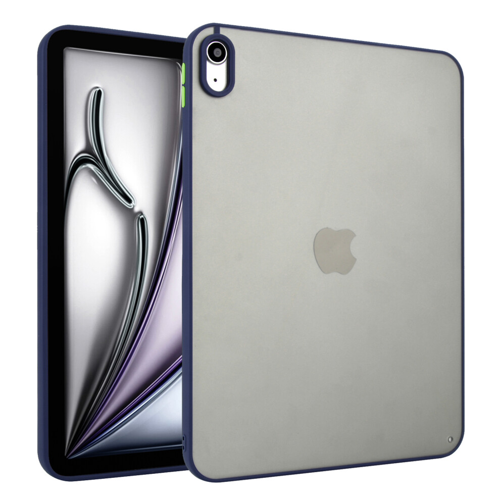 (Dark ) For Ipad (2025) / 10.9 (2022) Case Skin Touch Matte Acrylic Tpu Shockproof Tablet Cover Blue 6914289189407