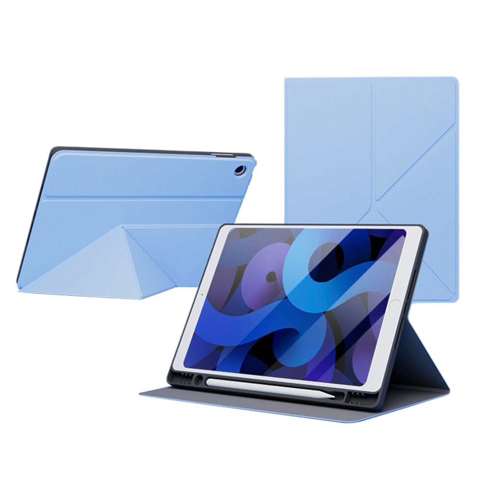 (Baby ) Tablet Case For Ipad 10.2 (2021) / (2020) / (2019) Folding Stand Shockproof Leather Cover With Pencil Holder Blue 6914280595139