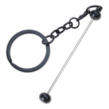 10Pcs Beadable Keychain Charm Beading Keyring Pendant for-Black