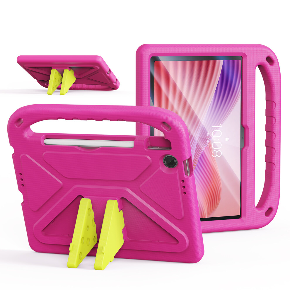 (Pink) For Lenovo Tab 10.1 (2025) / Lenovo Tab K10 (2Nd Gen) Tablet Case With Kickstand Puff Series Eva Kids Shockproof Cover Pink 6914285722370