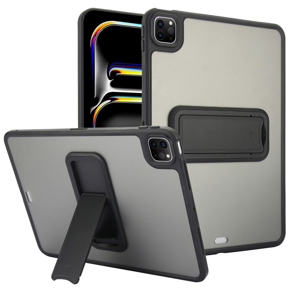 (Black) For Ipad Pro 12.9 (2022) / (2021) / (2020) / (2018) Case With Kickstand Tpu + Pc Skin-Touch Tablet Cover Black 6914289117769