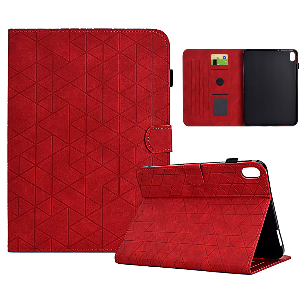 (Red) For Xiaomi Mi Pad 2 Case Card Slots Stand Rhombus Auto Wake / Sleep Leather Cover Red 6914284197414