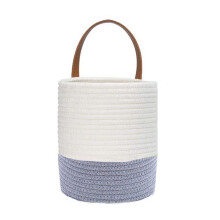Imitation Rattan Wall Hanging Baskets-S White gray leather