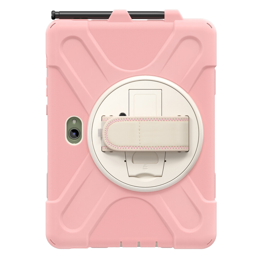 (Pink) For Samsung Galaxy Tab Active5 Pro X350 / X356b / Active Pro T540 / T545 / T547 / Active4 Pro T630 / T636 Case Kickstand Pc+Silico Pink 6914280872728