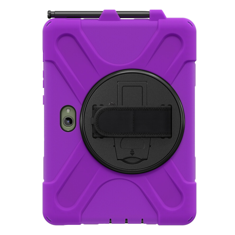 (Purple) For Samsung Galaxy Tab Active5 Pro X350 / X356b / Active Pro T540 / T545 / T547 / Active4 Pro T630 / T636 Case Kickstand Pc+Silico Purple 6914285825521
