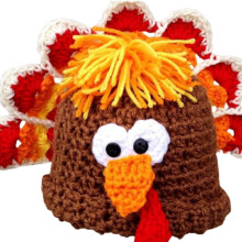 Christmas Funny Hat Knit Turkey-turkey red and white child