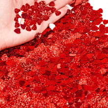 Glittering Heart Shape Confetti Shimmering Heart Shape PVC-8mm