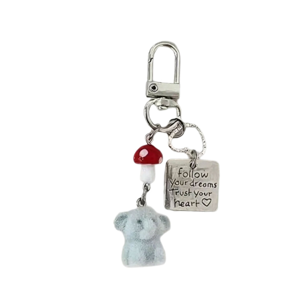 Modern Resin Keychain Stylish Mushroom Elephant-Keychain Red 7754001069612