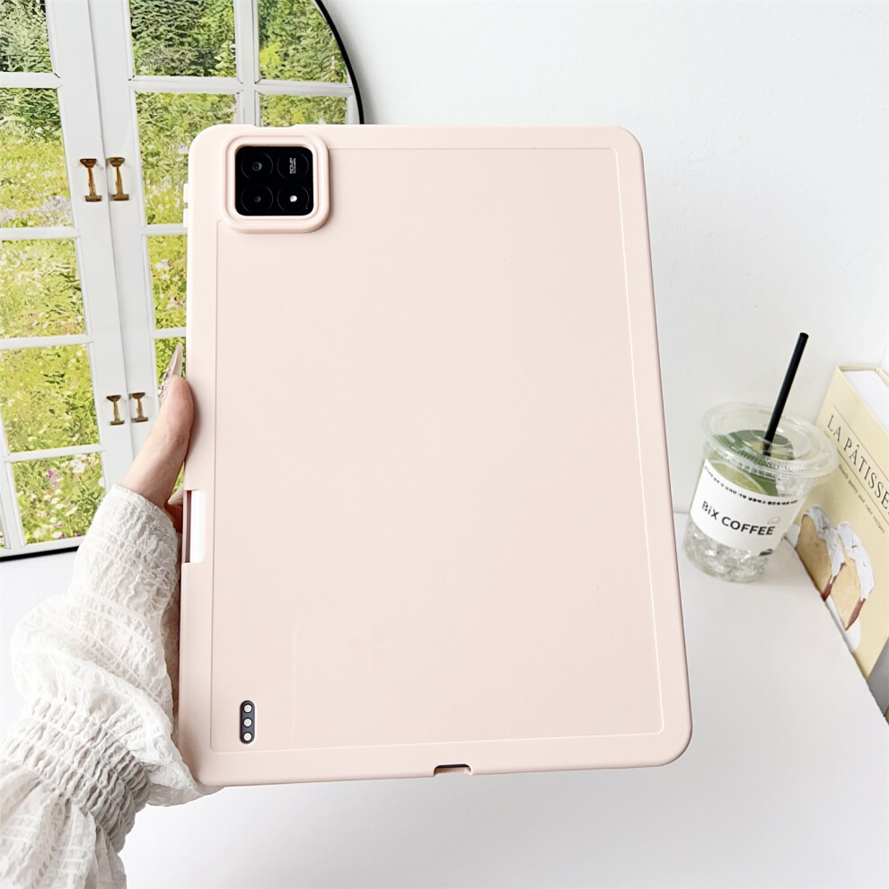 (Pink) For Xiaomi Pad 6S Pro 12.4 Case Solid Color Tpu Tablet Cover With Pencil Holder Pink 6914282764137