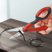 Conjunto de tesouras de eletricista de aço inoxidável reforçado, com cabo ergonômico e confortável, entalhe para decapagem de fios, ferramentas