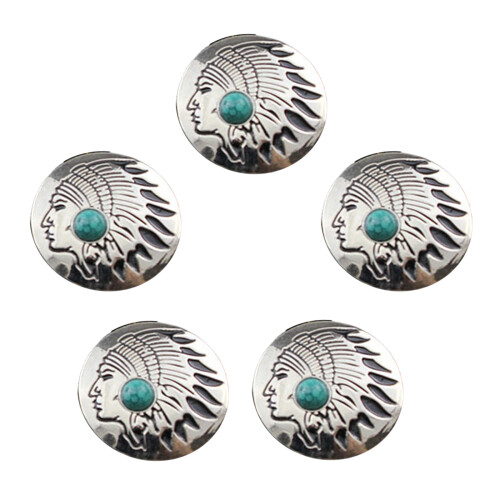 5 Pcs Leather Decorative Buttons Flower-Light Grey indian