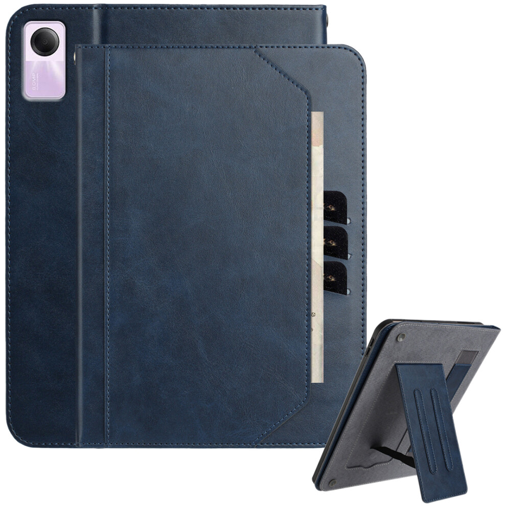 (Blue) For Xiaomi Redmi Pad Se Stand Case Auto Wake / Sleep Pu Leather Tablet Cover With Wallet / Hand Strap Blue 6914286328243