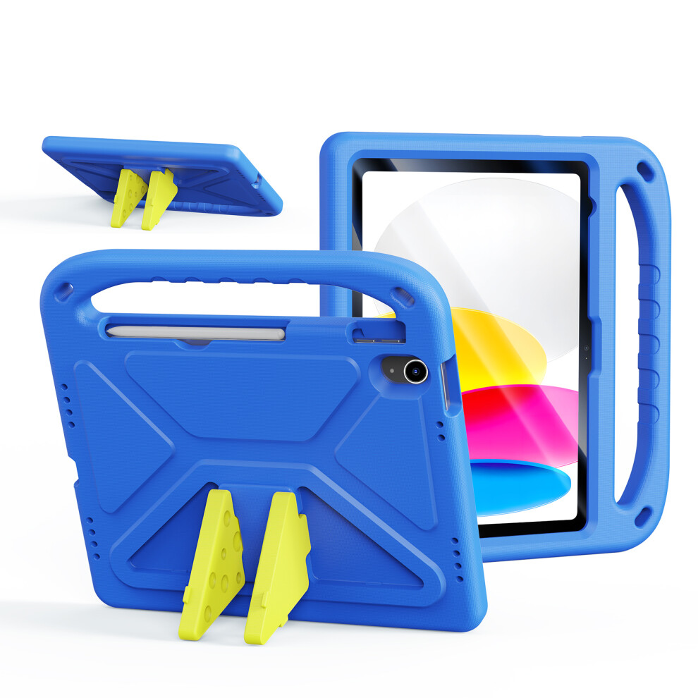 (Blue) For Ipad (2025) / Ipad 10.9 (2022) Tablet Case With Kickstand Puff Series Eva Kids Shockproof Cover Blue 6914289977578