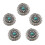 5 Pcs Flower Buttons Leather Decorative-Light Grey flower 1