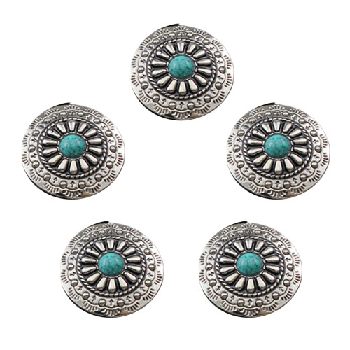 5 Pcs Flower Buttons Leather Decorative-Light Grey flower