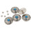 5 Pcs Flower Buttons Leather Decorative-Light Grey flower 6
