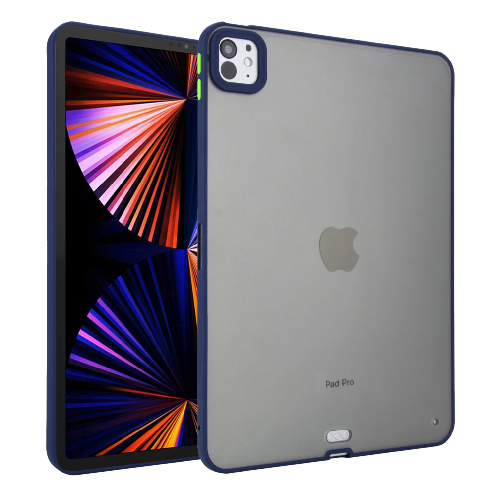 (Dark ) For Ipad Pro 13 (2025) / 13 (2024) Case Skin Touch Matte Acrylic Tpu Shockproof Tablet Cover Blue 6914289955491