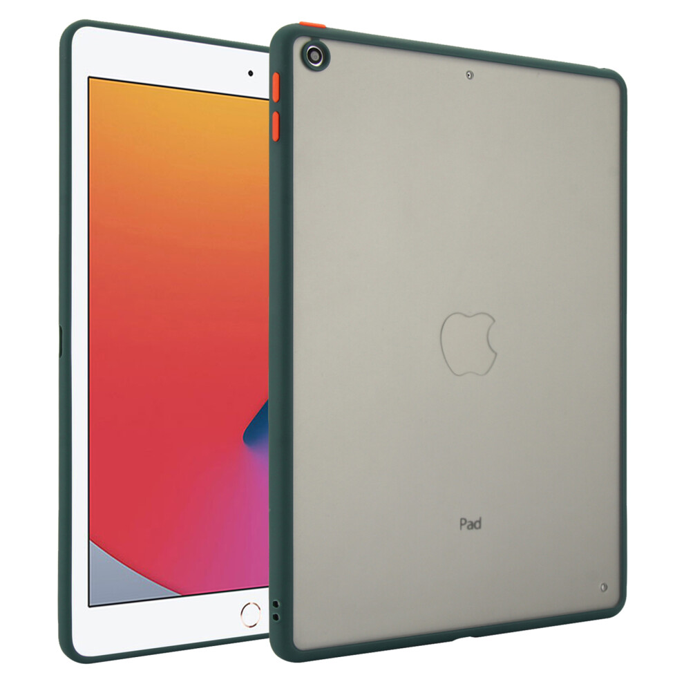 (Green) Tablet Case For Ipad 10.2 (2021) / (2020) / (2019) Skin Touch Matte Acrylic Tpu Shockproof Cover Green 6914289402957