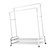 Portable Garment Rack with Wheels Featuring High and-White 3