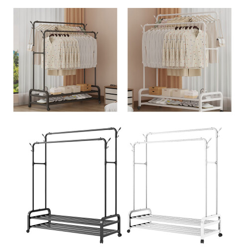Portable Garment Rack with Wheels Featuring High and-White 3 2