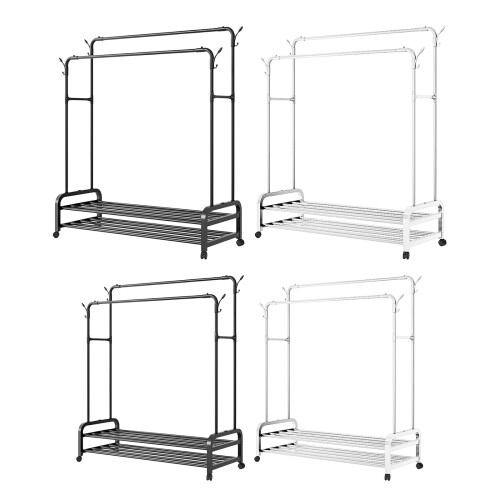 Portable Garment Rack with Wheels Featuring High and-White 3 1