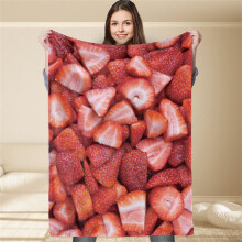 Couverture à motif fraises pour lit et canapé, douce et respirante en microfibre de polyester, idéale en toute saison, idée cadeau pour femmes et