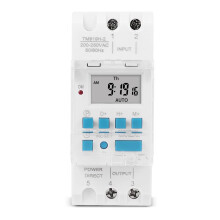 DIN Rail Voltage Output Digital Switch Timer, 5V/12V/24V/110V/220V/85265V, Replaceable Battery