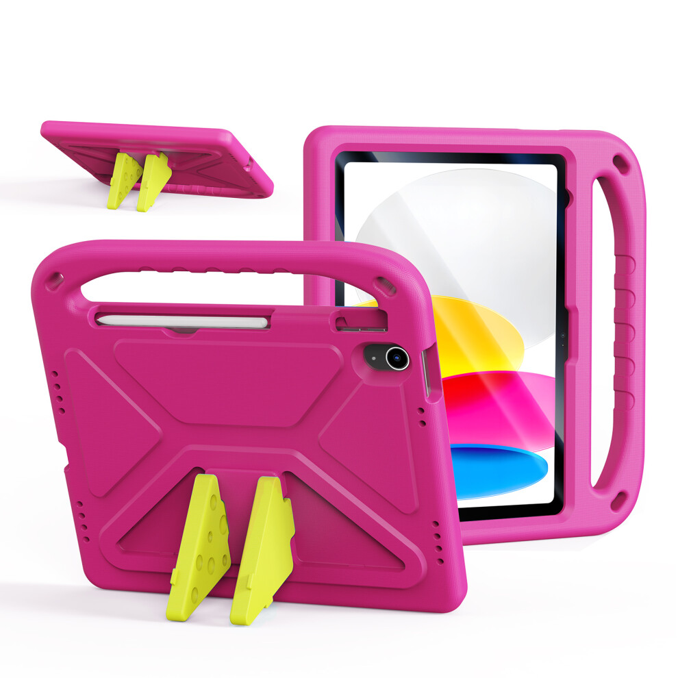 (Pink) For Ipad (2025) / Ipad 10.9 (2022) Tablet Case With Kickstand Puff Series Eva Kids Shockproof Cover Pink 6914280719832