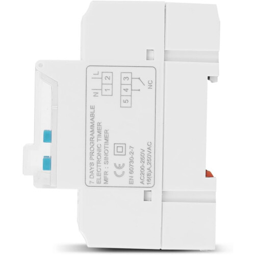 DIN Rail Voltage Output Digital Switch Timer, 5V/12V/24V/110V/220V/85265V, Replaceable Battery 2