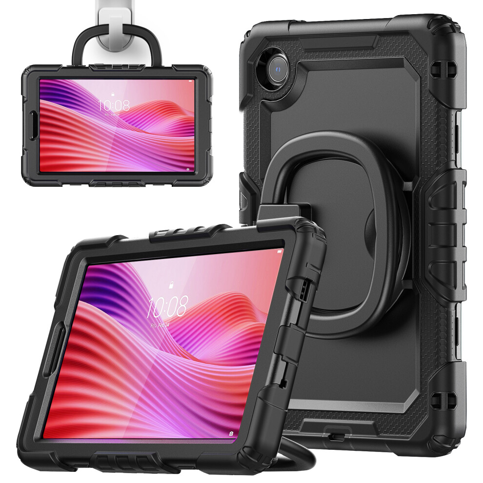 (Black) For Lenovo Tab K9 Tb305fu Case Ring Kickstand Pc + Silicone Shockproof Tablet Cover Black 6914287771963