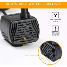 Bomba de reposição para aquários e fontes Pet, ultrassilenciosa e compacta, ideal para realçar a beleza das suas fontes.