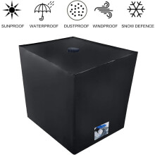 IBC-tankovertrek, UV-beschermende, waterdichte beschermkap voor 1000 liter tuinwatertank, zwart Oxford-doek met duurzame en regenbestendige