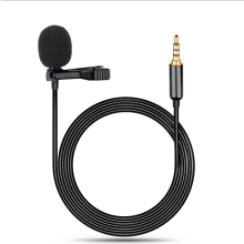 Omnidirectionele condensator dasspeldmicrofoon, hoge audiokwaliteit, ruisonderdrukking, extra lang snoer van 3 meter, geschikt voor iPhone en Windows