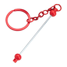 10Pieces Beadable Keychain Beading Keyring Pendant-bright red