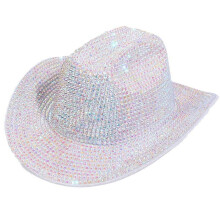 Chapeaux de cowboy accrocheurs, chapeau de fête en-Blanc M